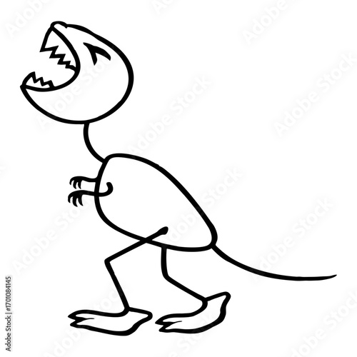 Dino T-Rex Child Drawing Roaring Stick Figure Tyrannosaurus