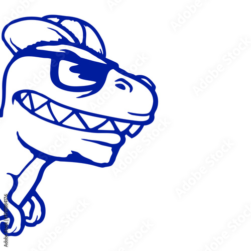 Dino T-Rex Cap Sunglasses cool from side half 
