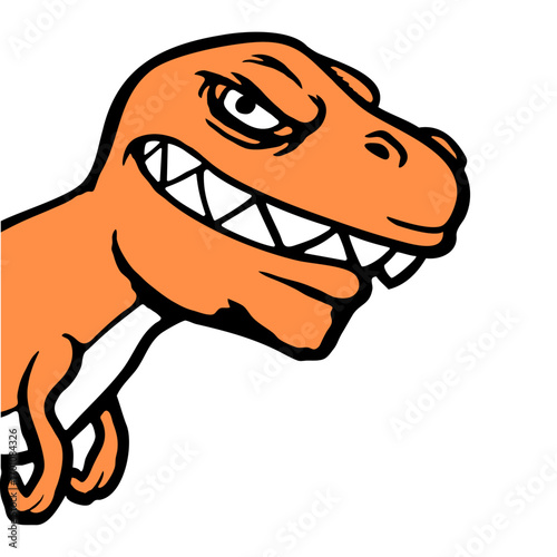 Dino T-Rex looking from side half Funny Evil