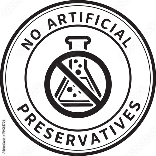 No artificial preservatives symbol isolated on white background vector