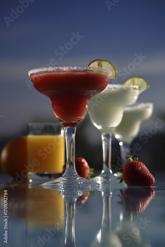 capture essence of top  famous cocktails beside shimmering pool or azure sea
