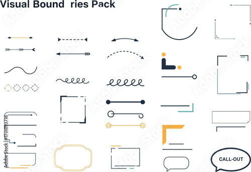 Collection of hand drawn decorative borders and frames for graphic design projects vector