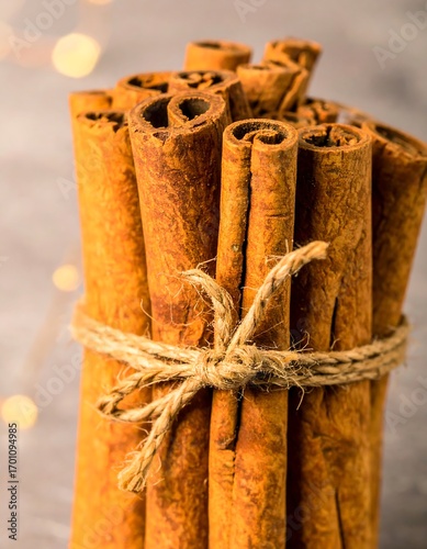 Cinnamon sticks tied with twine (9)
