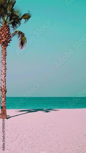 tropical beach with palm trees