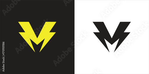 Logo letter M electric flash light unique design