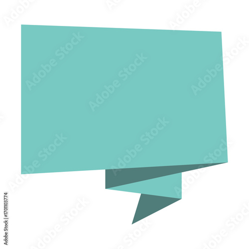 Turquoise Origami Ribbon Banner Template with Copy Space