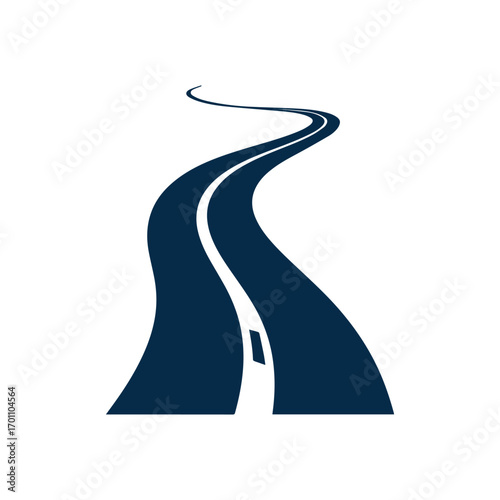 Futuristic transport highway logo symbolizing modern infrastructure growth