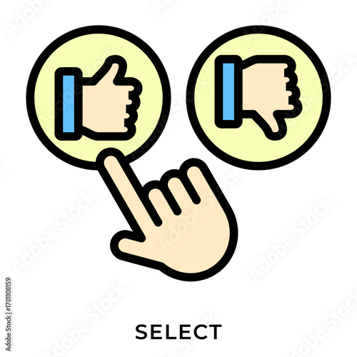 Select Icon – Voting, Choice, Like and Dislike Options