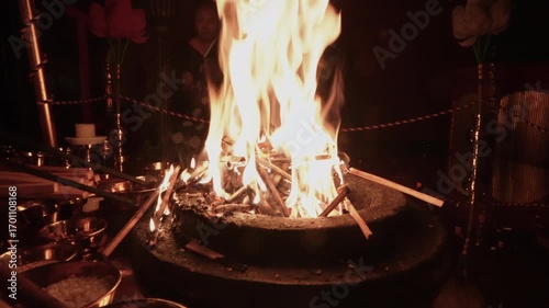 World Heritage Koyasan – Goma Fire Ritual Flames at the Sacred Altar, Koya, Wakayama　世界遺産 高野山「護摩祈祷 護摩壇の炎」和歌山県高野町