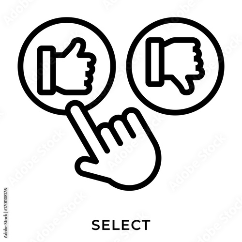 Select Icon – Voting, Choice, Like and Dislike Options