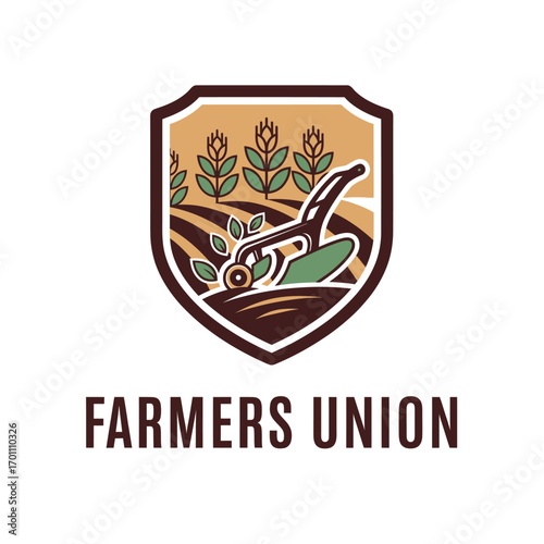 cropland plow shield union worker meeting together 
