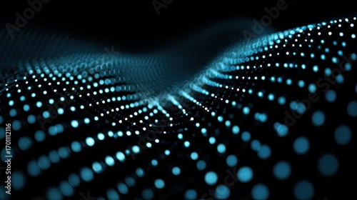 Abstract digital wave of glowing points