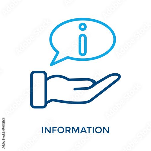 Information Icon Outline Color Style. Vector Illustration For Graphic Design