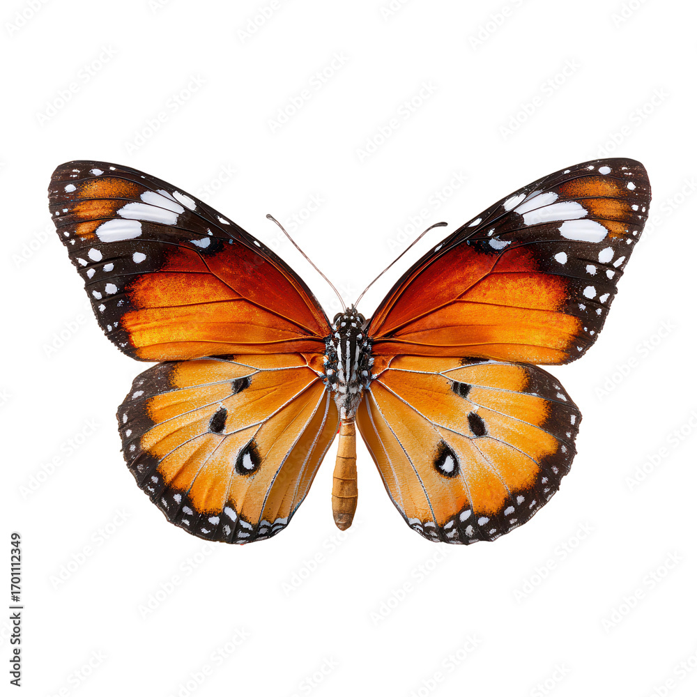 Fototapeta premium Large orange butterfly with black spots on its wings