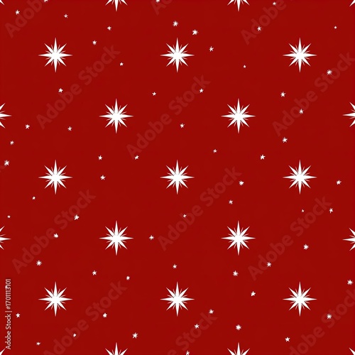 Red pattern with white stars and small dots background
