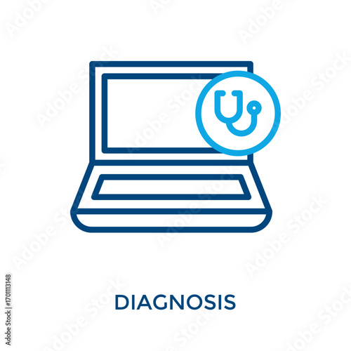 Diagnosis Icon Outline Color Style. Vector Illustration For Graphic Design