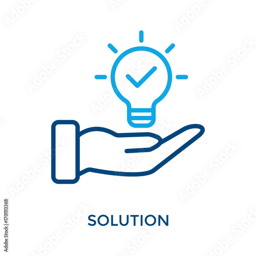 Solution Icon Outline Color Style. Vector Illustration For Graphic Design