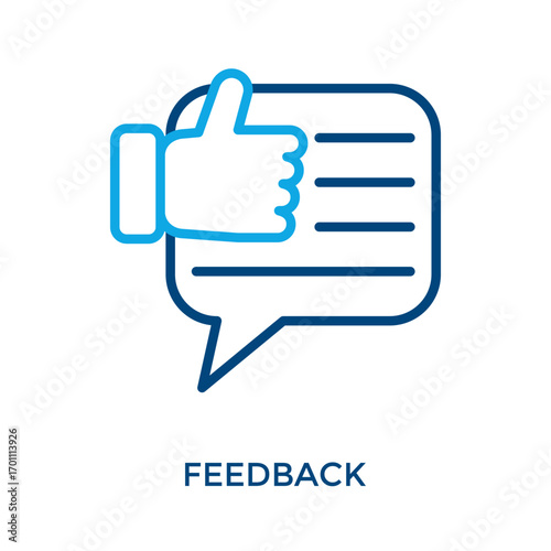 Feedback Icon Outline Color Style. Vector Illustration For Graphic Design