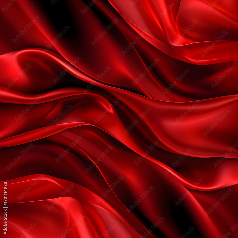Obraz premium Vector illustration of a realistic red silk top view background Elegant and soft royal backdrop with a shining flowing surface