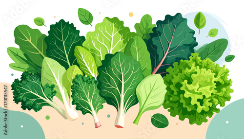 Lush Greenery A Vibrant Collection of Leafy Greens for a Healthy Lifestyle