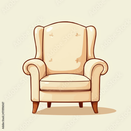 Elegant armchair illustration on a light background