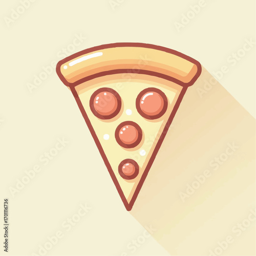 Delicious pizza slice with pepperoni and cheese on a light background
