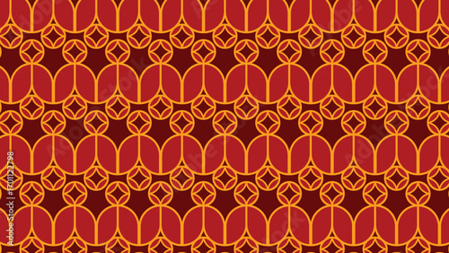 Abstract ornamental vector seamless red pattern and swatches oriental chinese new year modern simple wallpaper geometric diagonal fabric set of design elements EPS 10