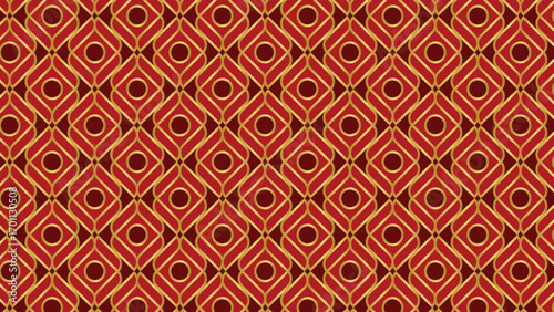 Abstract ornamental vector seamless red pattern and swatches oriental chinese new year modern simple wallpaper geometric diagonal fabric set of design elements EPS 10