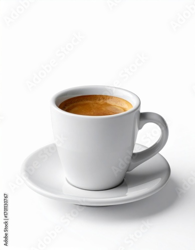 Wallpaper Mural Aromatic Espresso in a White Ceramic Cup on a White Plate Clean Studio Shot Torontodigital.ca
