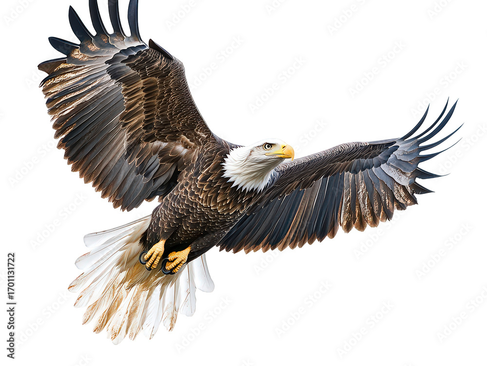 Fototapeta premium Large eagle is flying in the sky