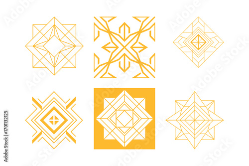 Geometric Golden Pattern Design – Elegant Decorative Abstract Illustration