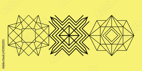 Geometric Golden Pattern Design – Elegant Decorative Abstract Illustration