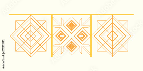 Geometric Golden Pattern Design – Elegant Decorative Abstract Illustration