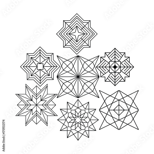 Geometric Golden Pattern Design – Elegant Decorative Abstract Illustration