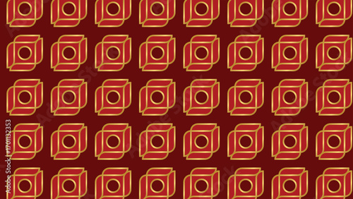 Abstract ornamental vector seamless red pattern and swatches oriental chinese new year modern simple wallpaper geometric diagonal fabric set of design elements EPS 10