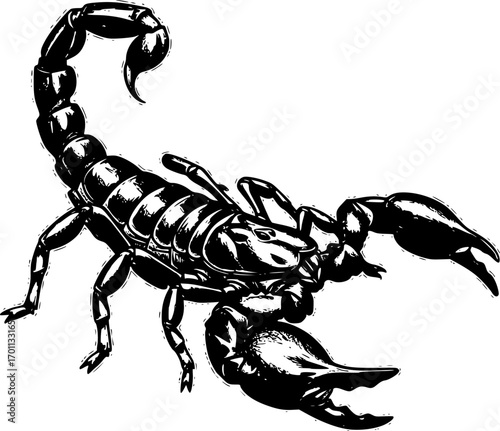 silhouette vector of scorpion in illustration in brush stroke painting
 isolated on white background svg png