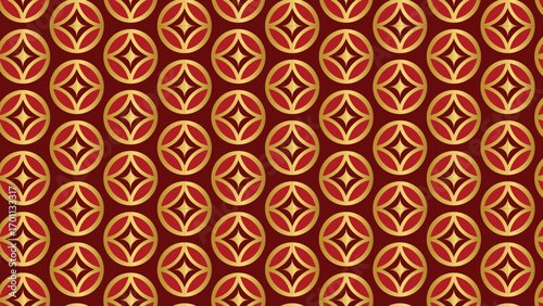 Abstract ornamental vector seamless red pattern and swatches oriental chinese new year modern simple wallpaper geometric diagonal fabric set of design elements EPS 10