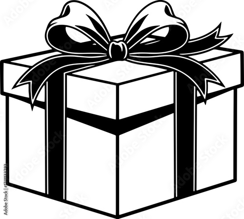 Elegant gift box with a classic ribbon bow for special occasions and celebrations