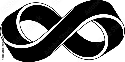 Dynamic infinity symbol represents endless possibilities and eternal connection for modern concepts