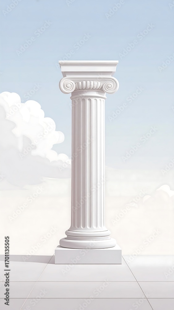 Fototapeta premium Classical column against a light sky