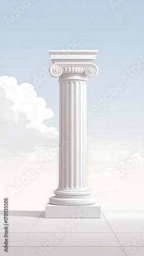 Classical column against a light sky
