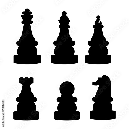set of chess pieces vector illustration