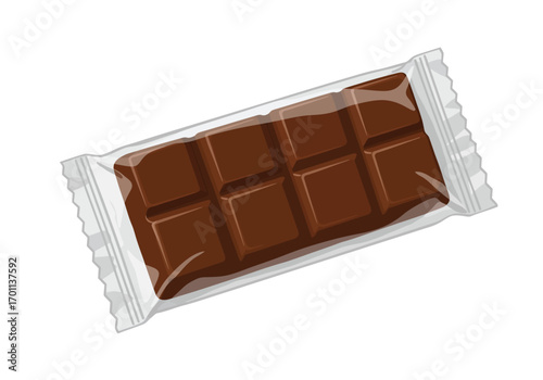 Delicious Milk Chocolate Bar in Clear Wrapper.