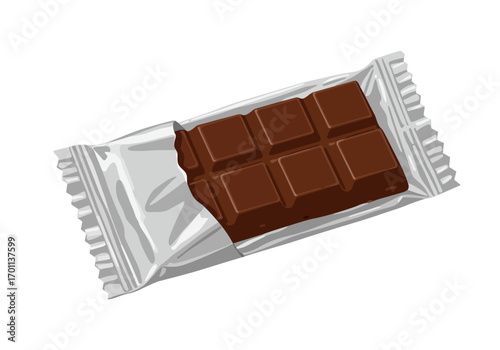 Delicious Milk Chocolate Bar in Silver Foil Wrapper 1.