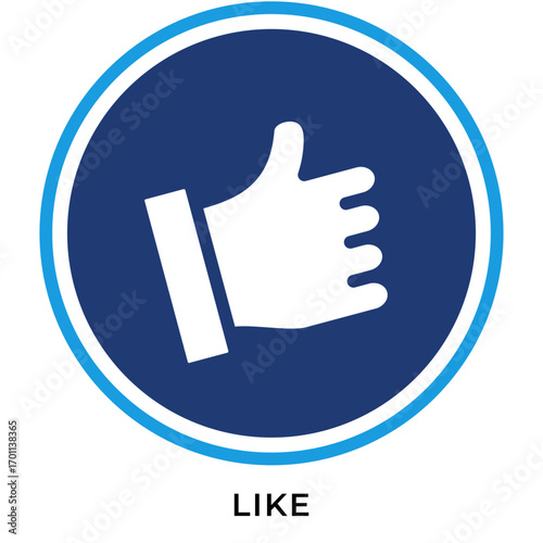 Like Icon – Thumbs Up in Circle for Social Media and Positive Feedback
