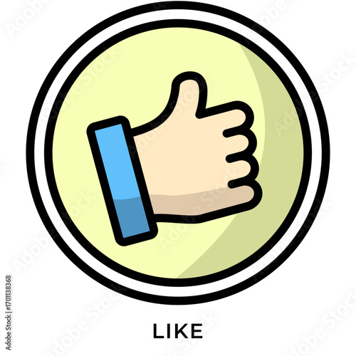 Like Icon – Thumbs Up in Circle for Social Media and Positive Feedback