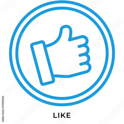 Like Icon – Thumbs Up in Circle for Social Media and Positive Feedback