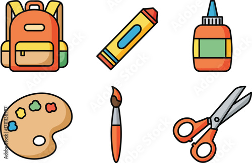 Creative School Supplies for Young Learners in Vibrant Colors