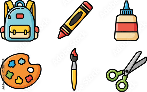 Creative School Supplies for Young Learners in Vibrant Colors