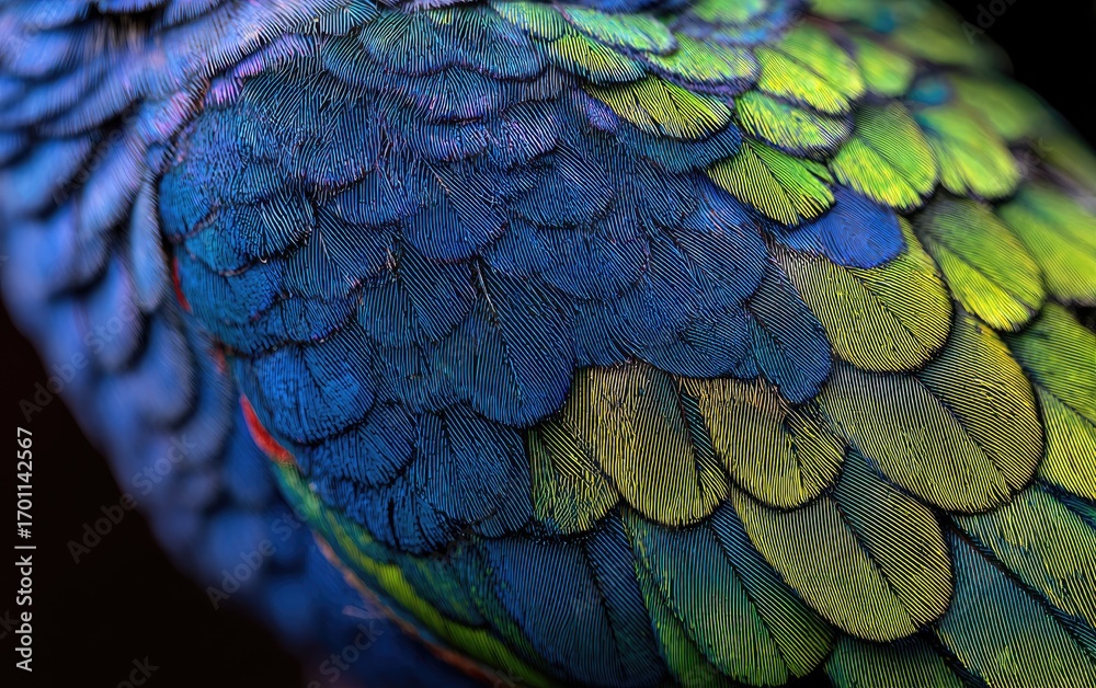 Obraz premium Close-up of vibrant parrot feathers